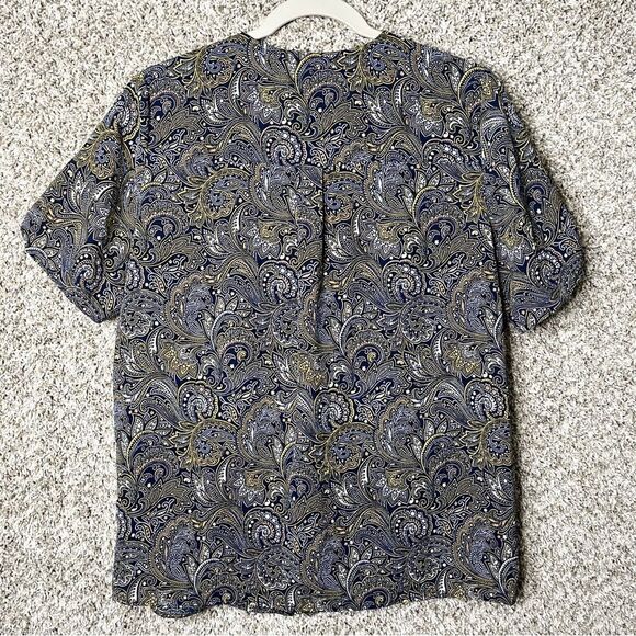 MICHAEL Michael Kors Floral Paisley Print Full Zip Up Short Sleeve Top Small NWT - Picture 6 of 8